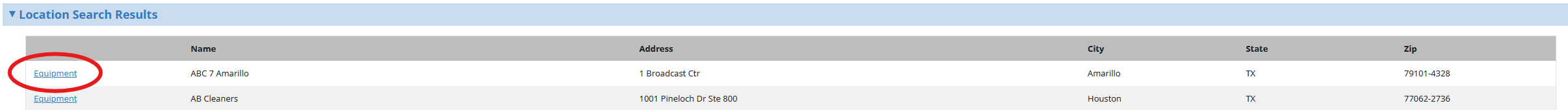 View or Print Equipment Information